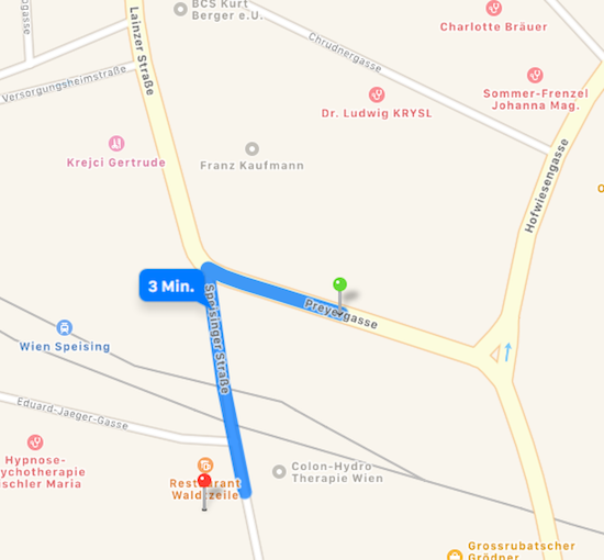 60 - Station Preyergasse Auszug Straßenplan Straßenbahn/Bus - Praxis